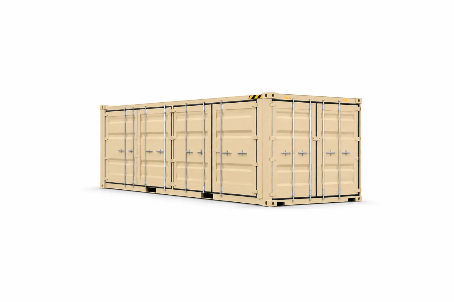 Illustrative side-door container; modifications are quoted separately.